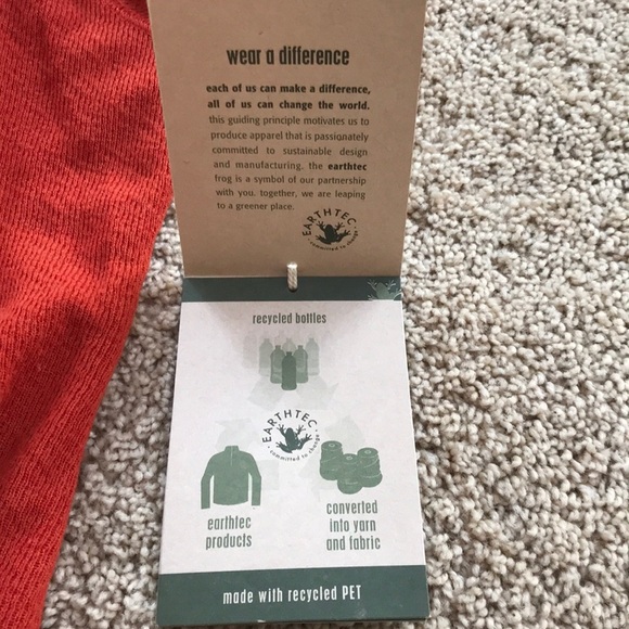 New! Earth Tec small rust long ruffled cardigan . - Picture 9 of 9